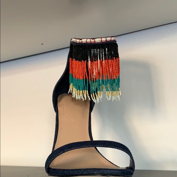 Aldo denim beaded heels - Picture 4 of 12
